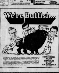 Don Mealey Chevrolet "We're Bullish" Newspaper Ad