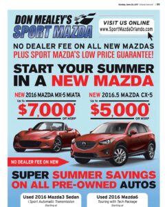 Sport Mazda "Start Your Summer In A New Mazda" Newspaper Ad