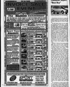 Sport Mitsubishi "The Sport Mitsubishi Commitment" Newspaper Ad